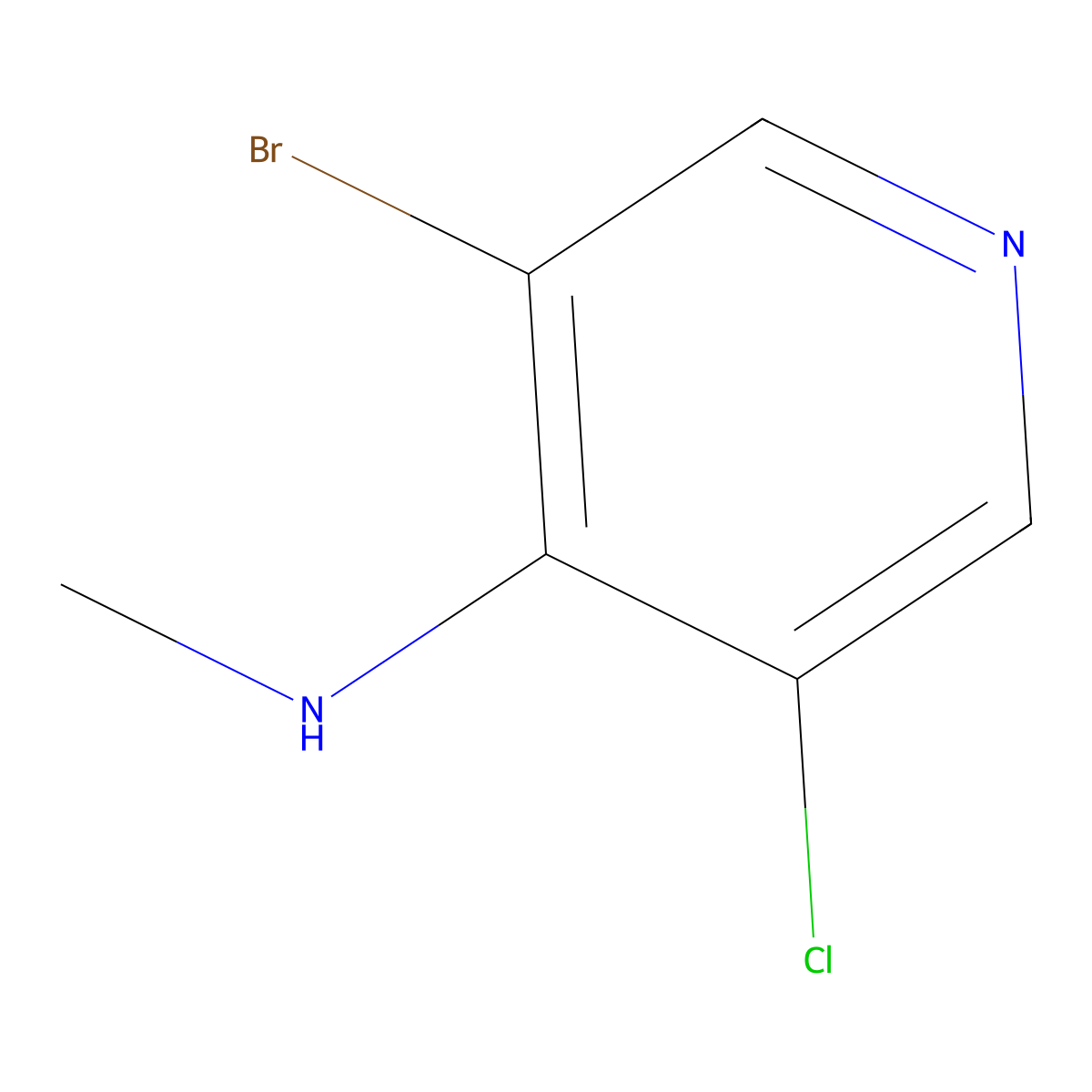3-Bromo-5-chloro-N-methylpyridin-4-amine molecular structure, CAS 1335051-94-9