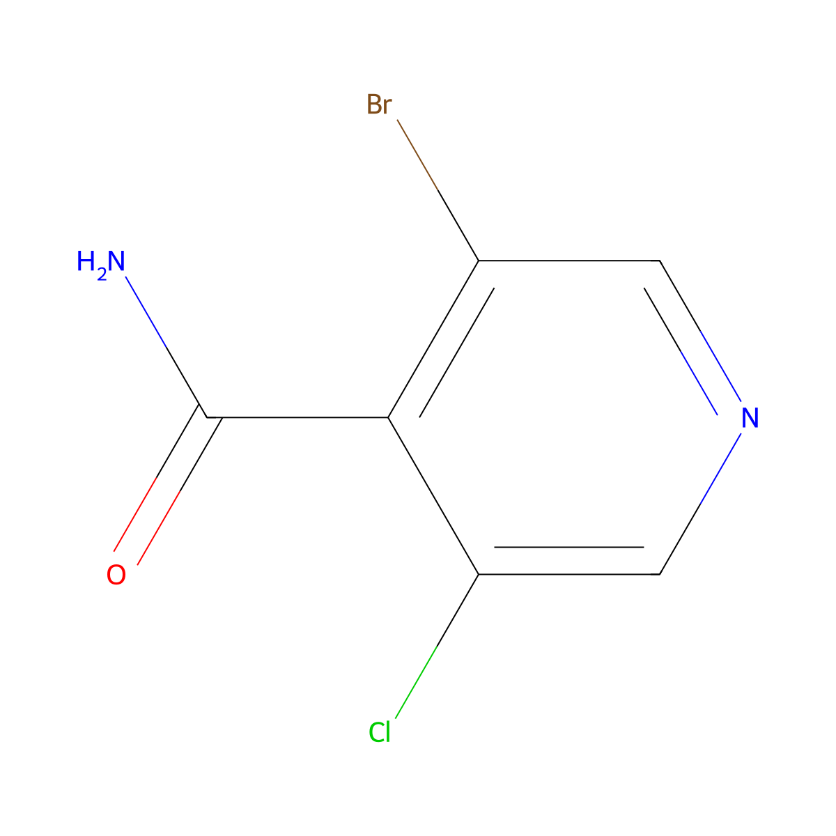 3-Bromo-5-chloroisonicotinamide molecular structure, CAS 1335052-23-7