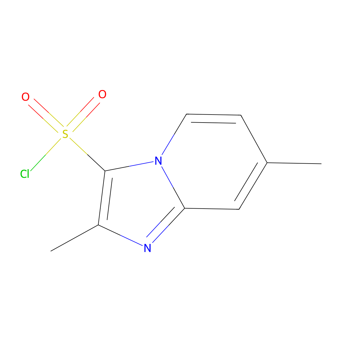 2,7-Dimethylimidazo[1,2-a]pyridine-3-sulfonyl chloride molecular structure, CAS 1335052-39-5