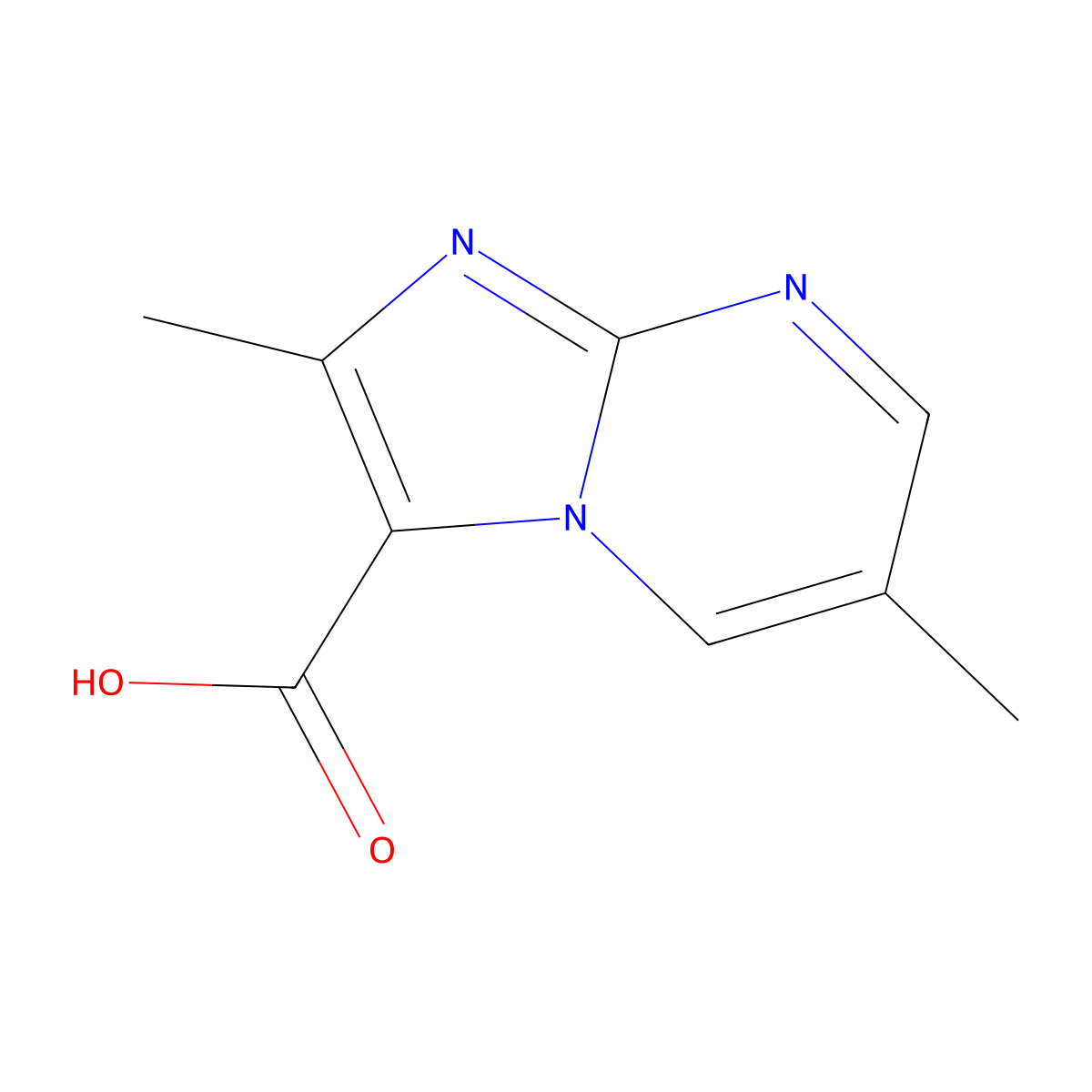 2,6-Dimethylimidazo[1,2-a]pyrimidine-3-carboxylic acid molecular structure, CAS 1335052-44-2