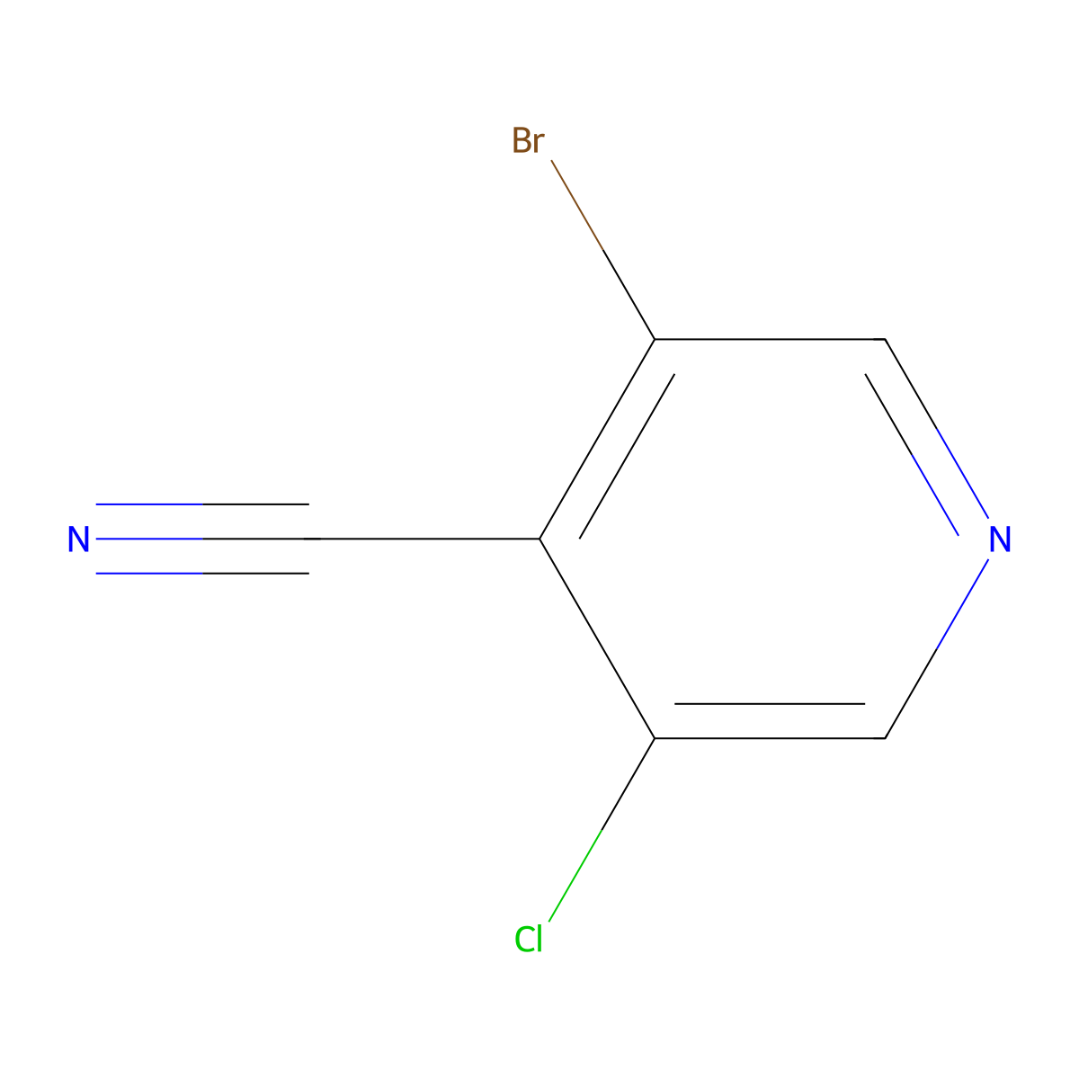 3-broMo-5-chloropyridine-4-carbonitrile molecular structure, CAS 1335052-66-8