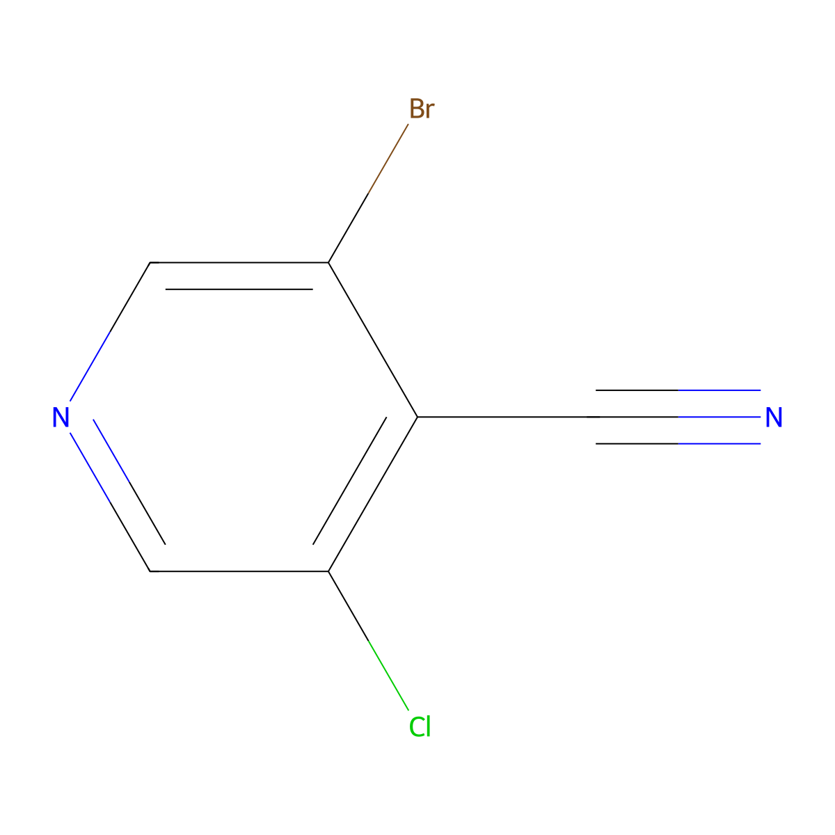 3-broMo-5-chloropyridine-4-carbonitrile molecular structure, CAS 1335052-66-8