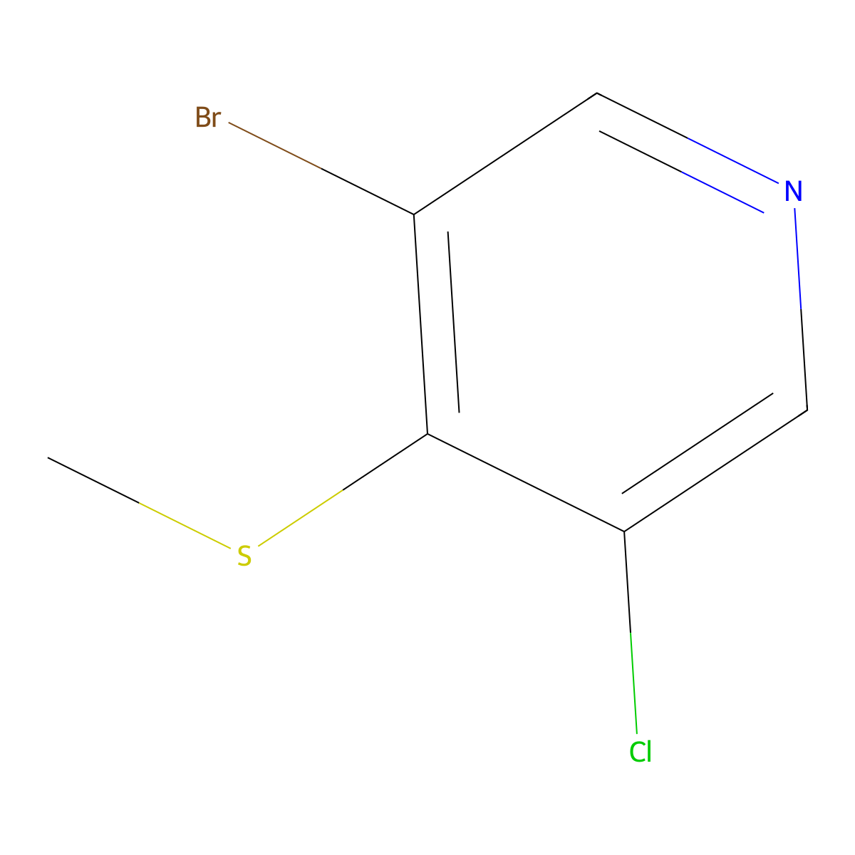 5-Bromo-3-chloro-4-methylthiopyridine molecular structure, CAS 1335052-85-1