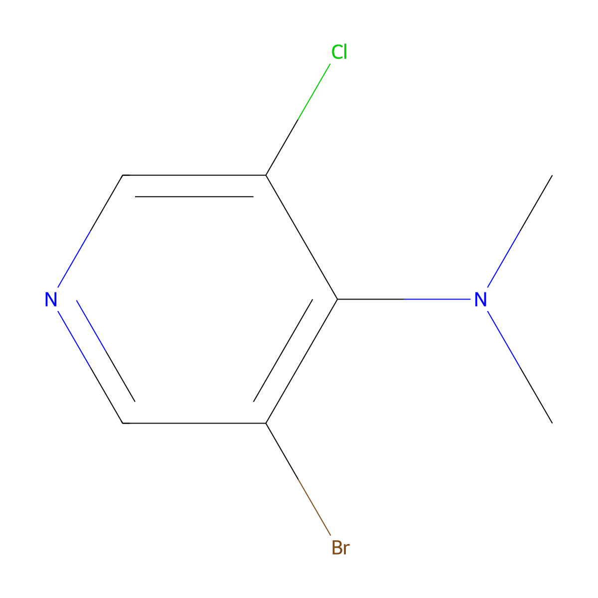 3-Bromo-5-chloro-N,N-dimethylpyridin-4-amine molecular structure, CAS 1335053-00-3