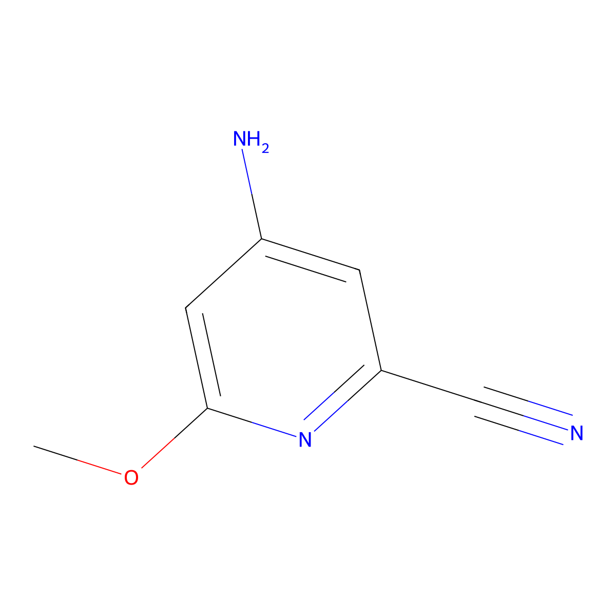 4-Amino-6-methoxypicolinonitrile molecular structure, CAS 1335053-51-4