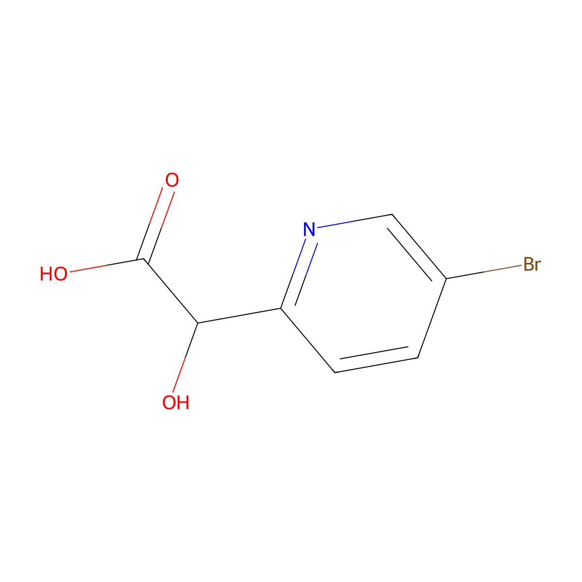 2-(5-Bromo-2-pyridyl)-2-hydroxyacetic Acid molecular structure, CAS 1335053-53-6