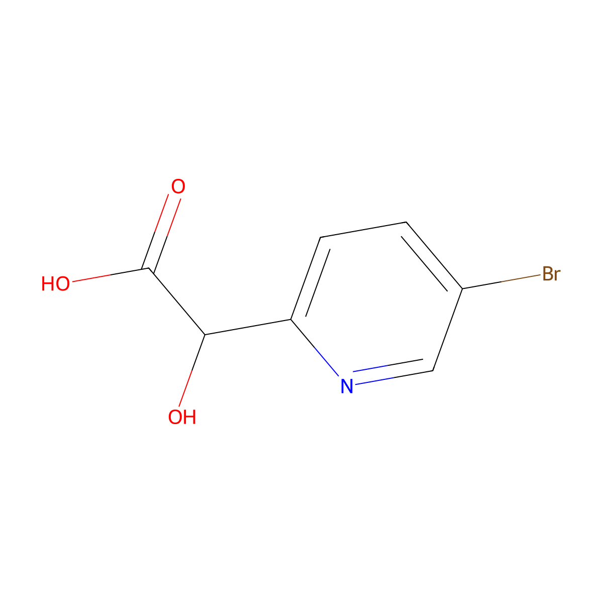2-(5-Bromo-2-pyridyl)-2-hydroxyacetic Acid molecular structure, CAS 1335053-53-6