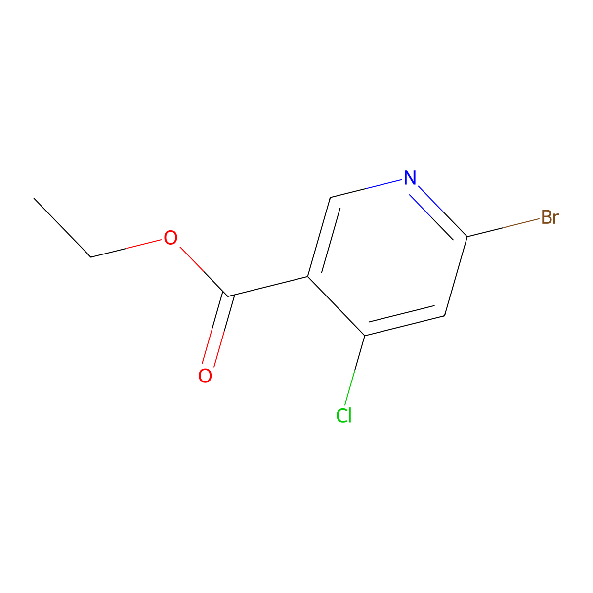 Ethyl 6-bromo-4-chloronicotinate molecular structure, CAS 1335054-04-0