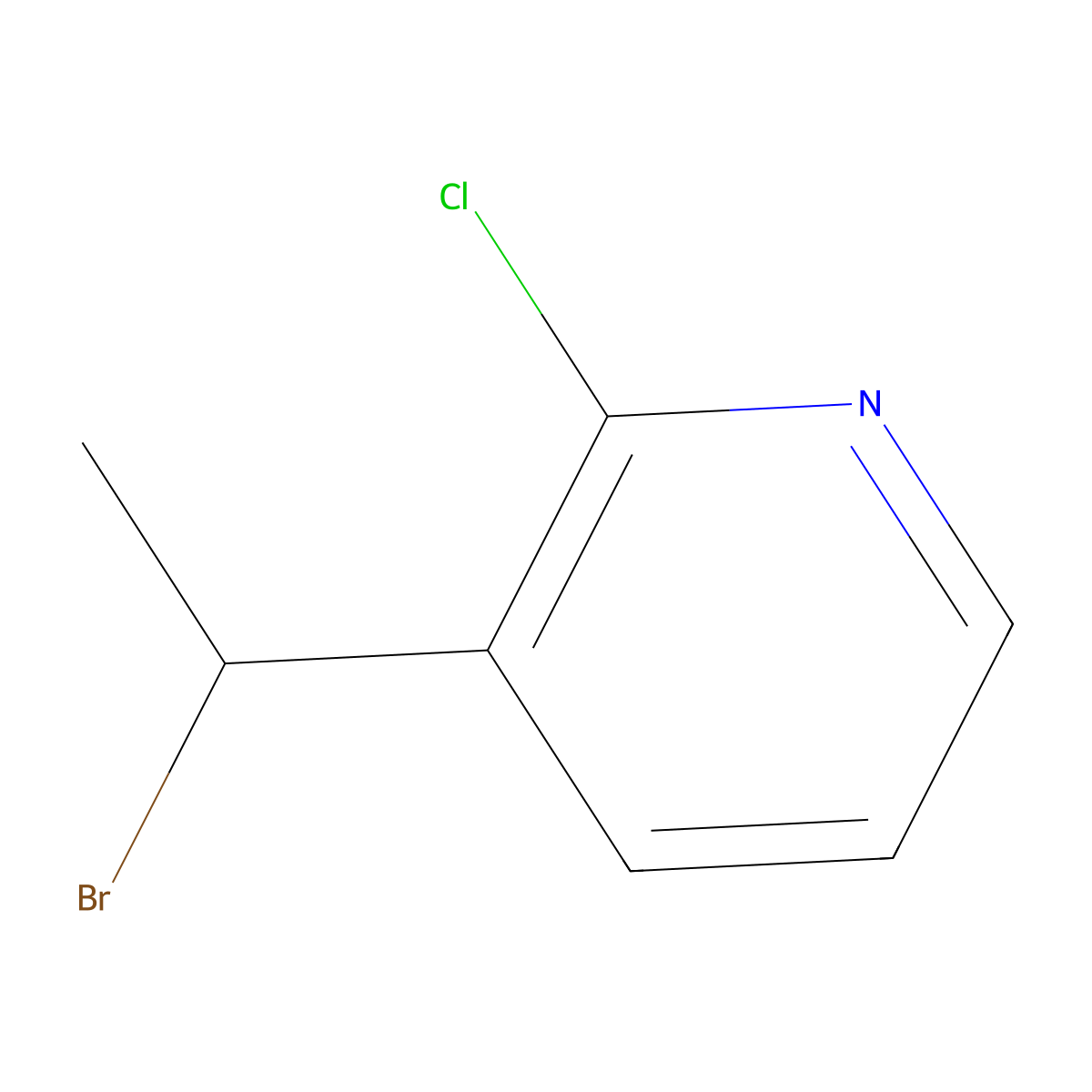 3-(1-Bromoethyl)-2-chloropyridine molecular structure, CAS 1335054-93-7