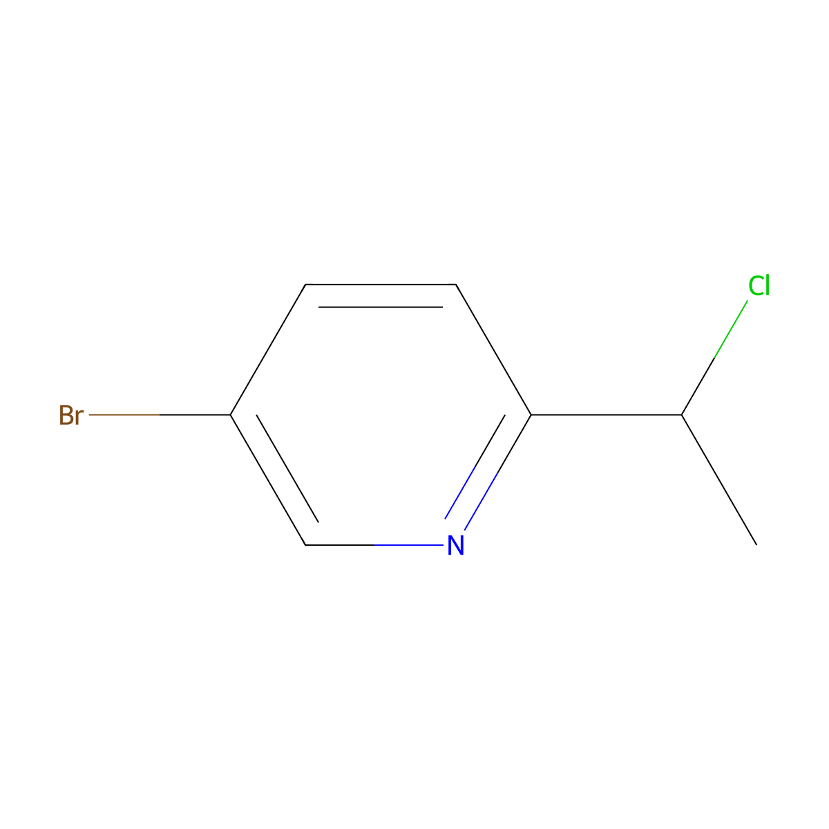 5-Bromo-2-(1-chloroethyl)pyridine molecular structure, CAS 1335055-22-5