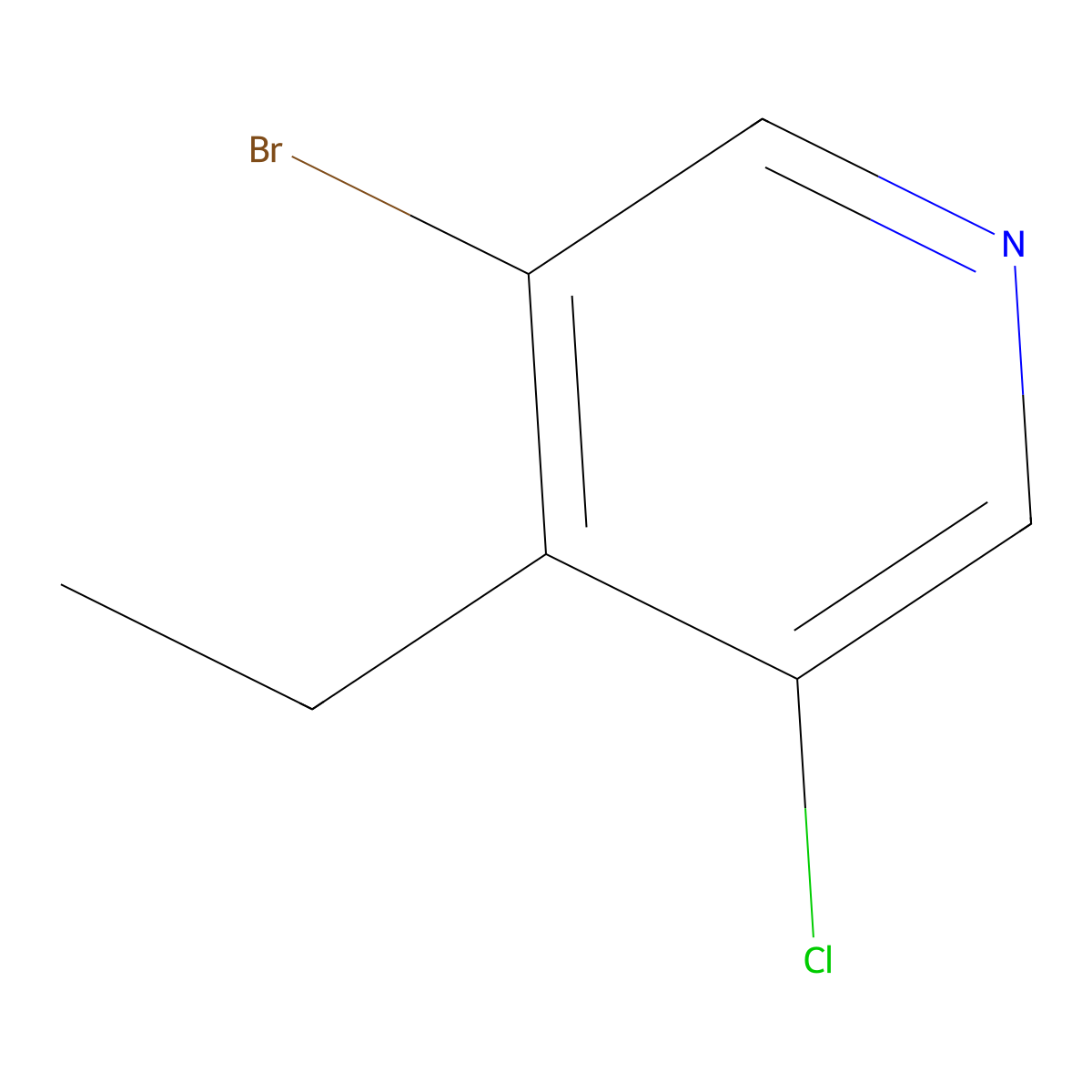 3-Bromo-5-chloro-4-ethylpyridine molecular structure, CAS 1335055-38-3
