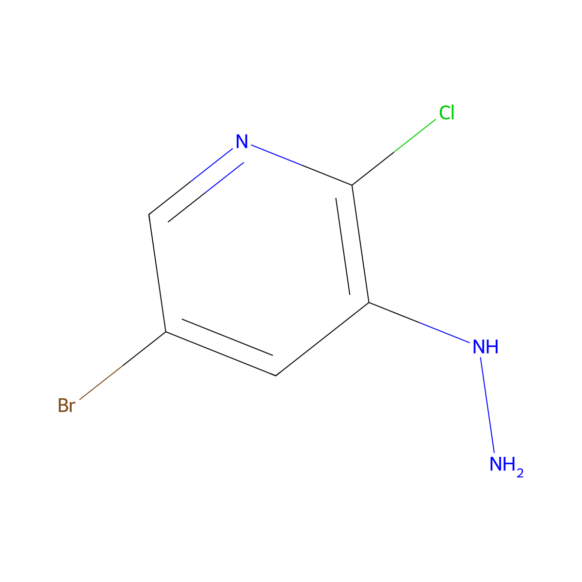 5-Bromo-2-chloro-3-hydrazinylpyridine molecular structure, CAS 1335055-41-8