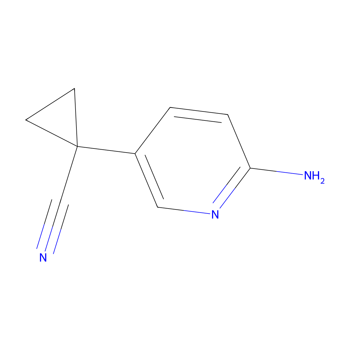 1-(6-Amino-3-pyridyl)cyclopropanecarbonitrile molecular structure, CAS 1335055-56-5