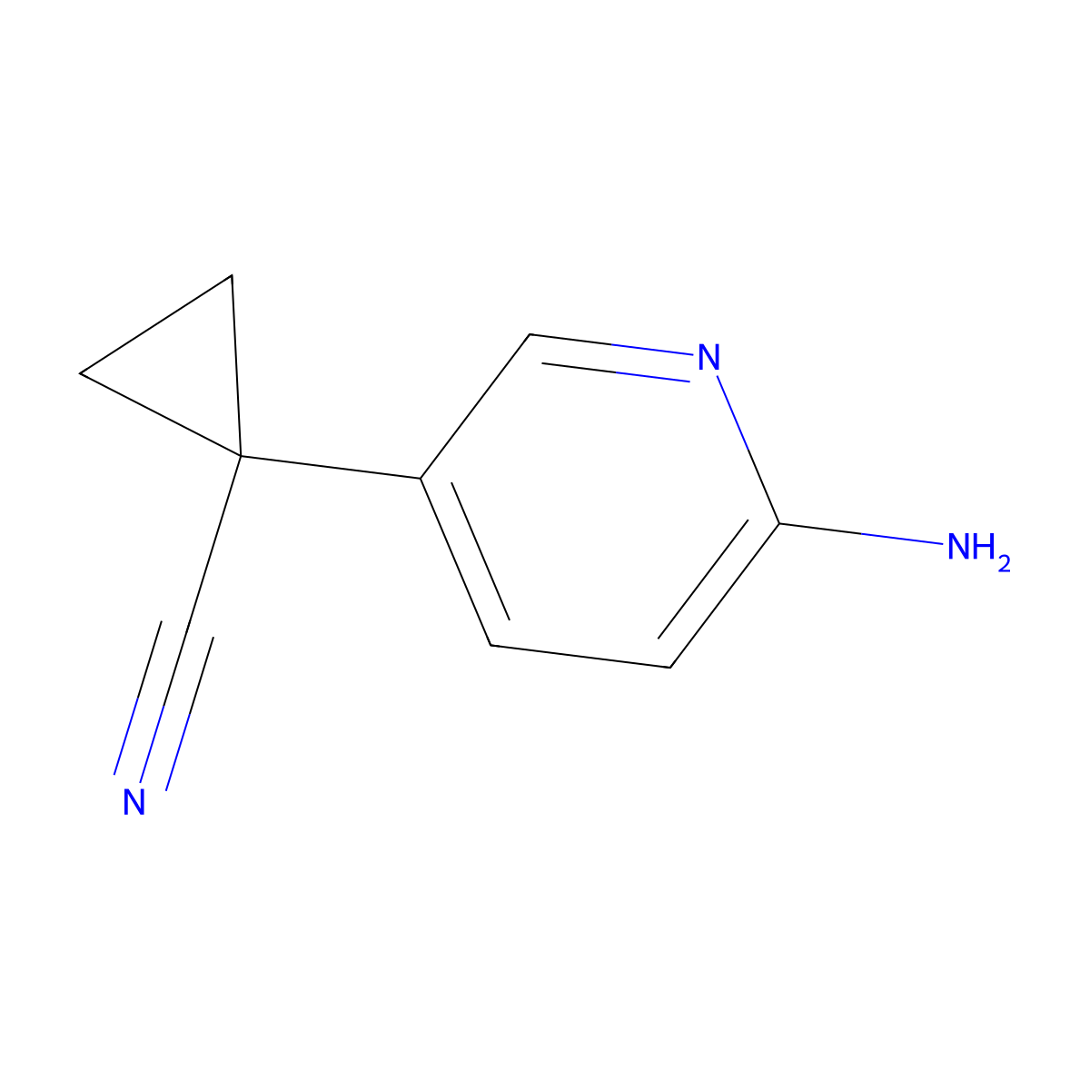 1-(6-Amino-3-pyridyl)cyclopropanecarbonitrile molecular structure, CAS 1335055-56-5