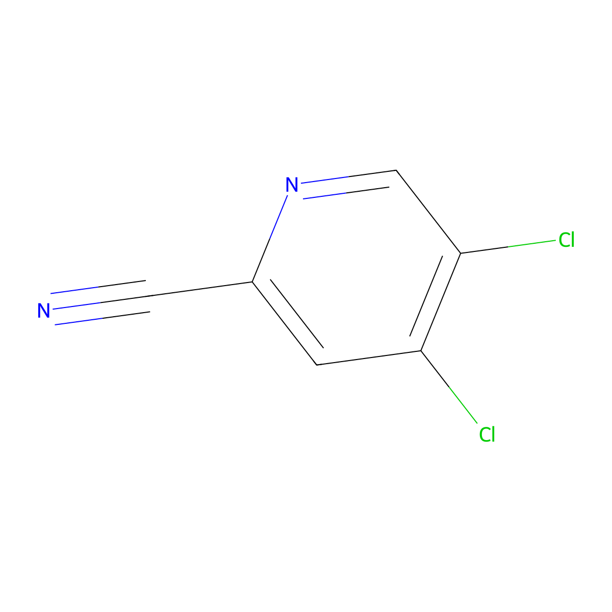 4,5-Dichloropyridine-2-carbonitrile molecular structure, CAS 1335055-88-3