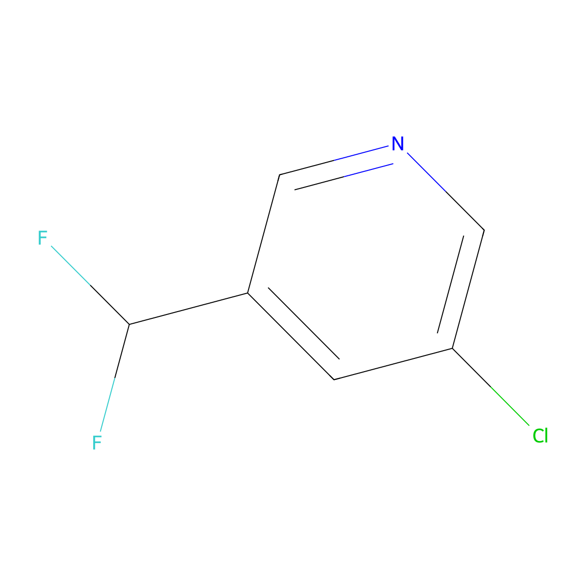 3-Chloro-5-(difluoromethyl)pyridine molecular structure, CAS 1335055-92-9