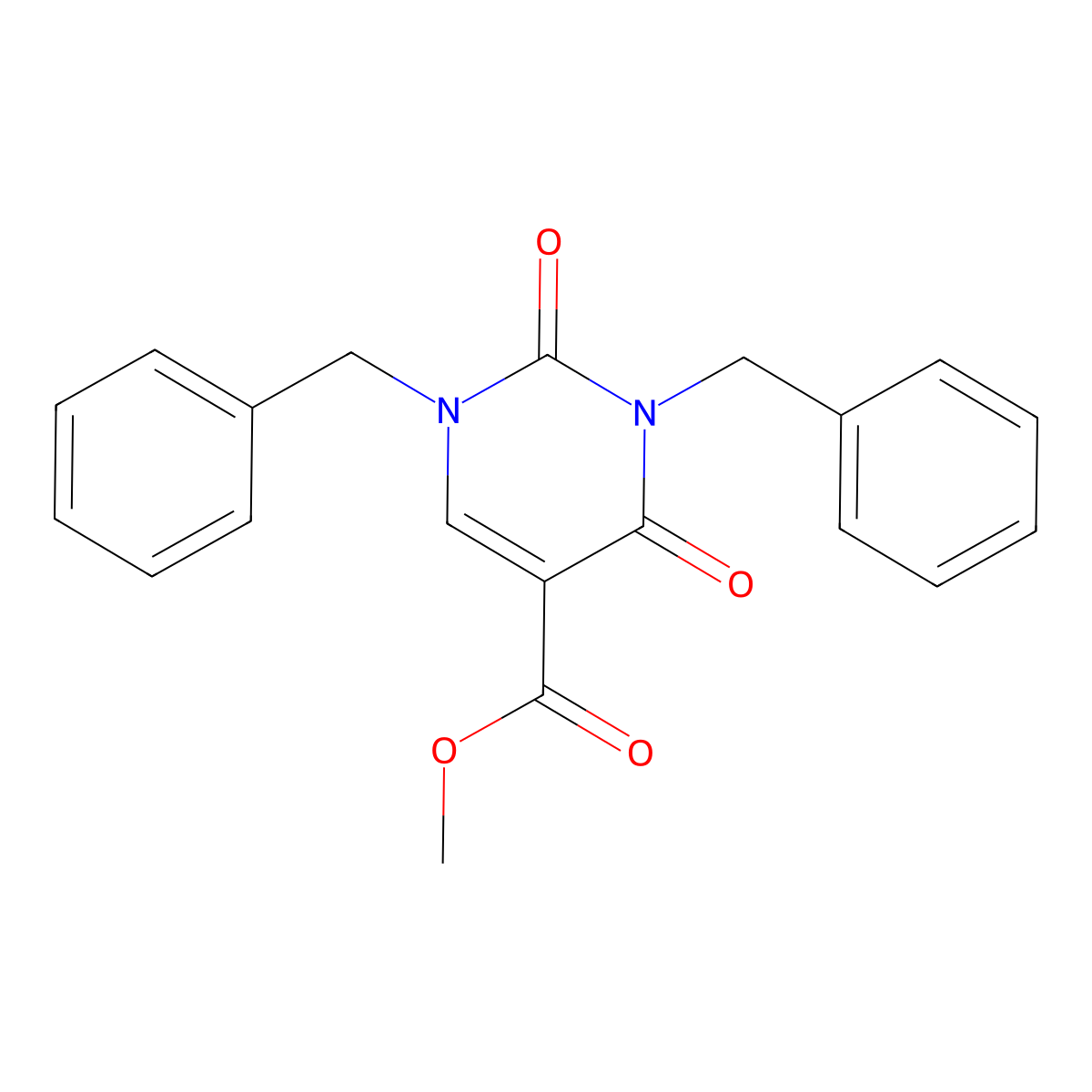 Methyl 1,3-dibenzyl-2,4-dioxo-1,2,3,4-tetrahydropyrimidine-5-carboxylate molecular structure, CAS 1335055-96-3