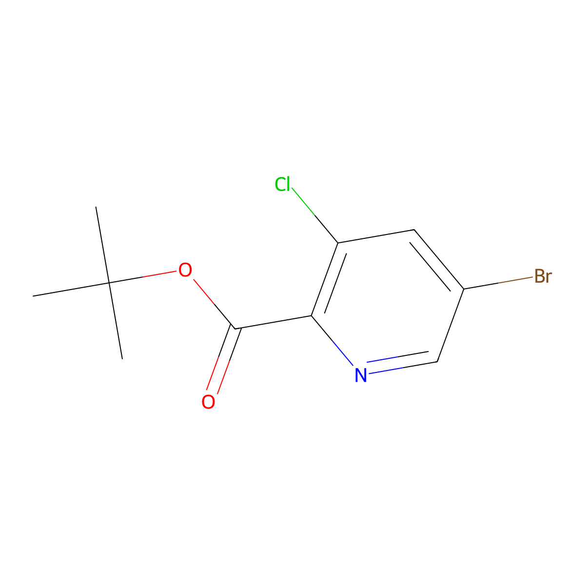 tert-Butyl 5-bromo-3-chloropicolinate molecular structure, CAS 1335056-20-6