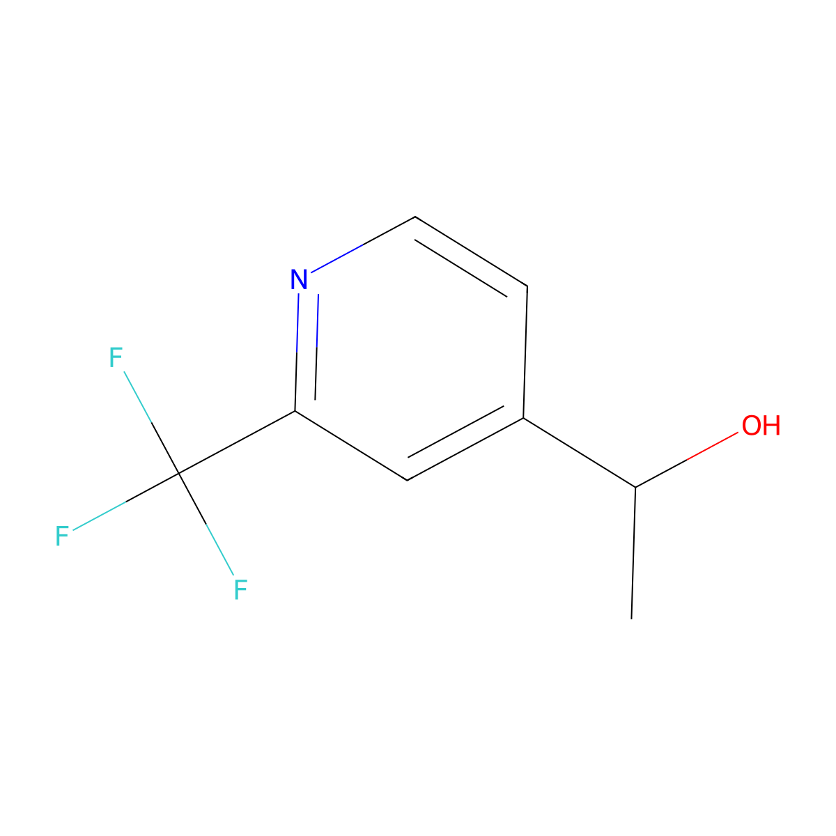 1-(2-(Trifluoromethyl)pyridin-4-YL)ethan-1-OL molecular structure, CAS 1335056-27-3