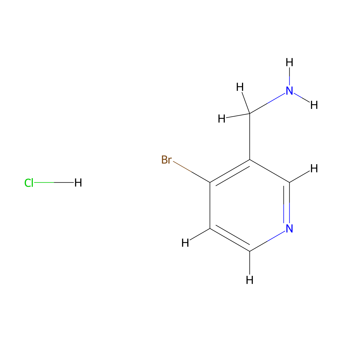 (4-Bromopyridin-3-yl)methanamine hydrochloride molecular structure, CAS 1335056-34-2