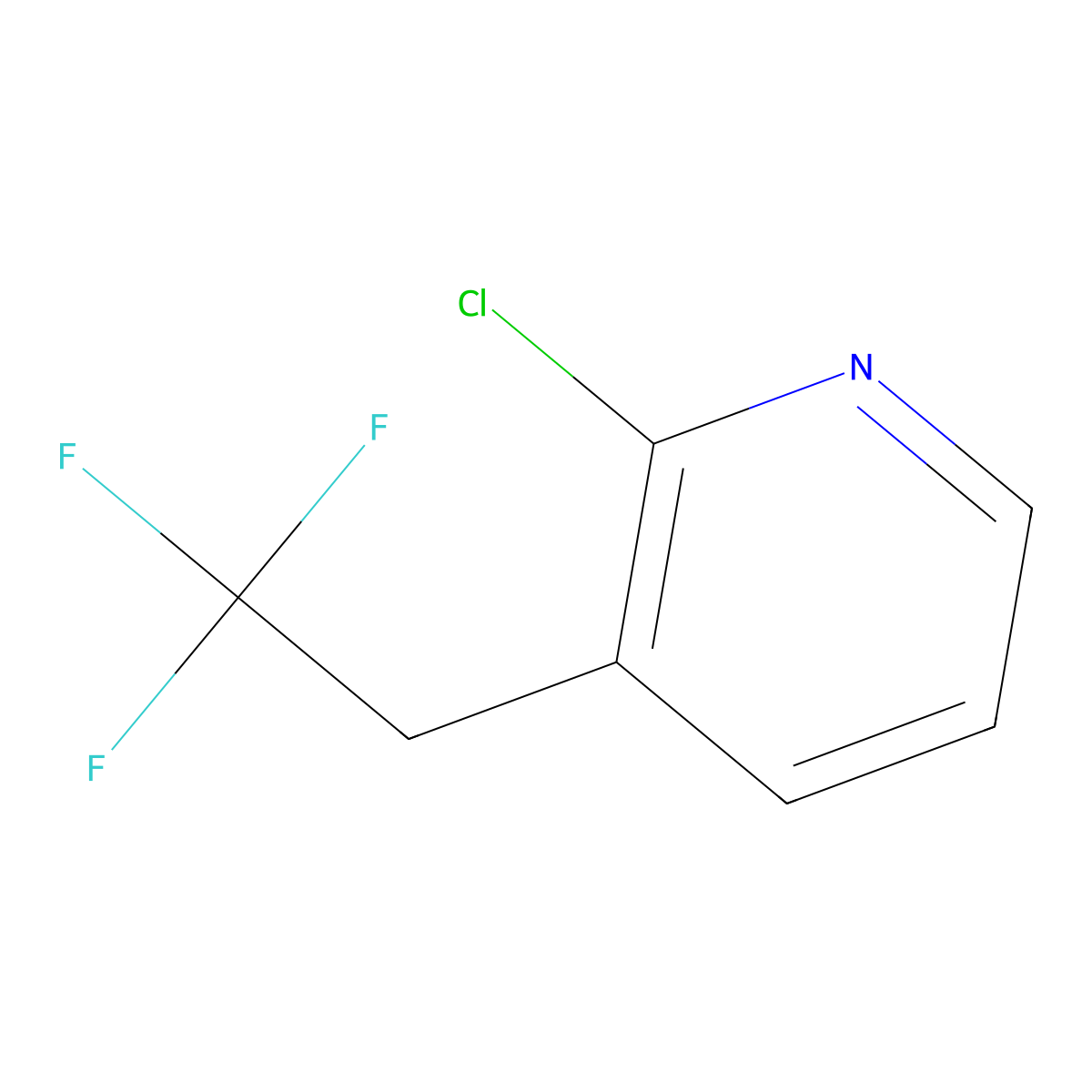2-Chloro-3-(2,2,2-trifluoroethyl)pyridine molecular structure, CAS 1335056-66-0
