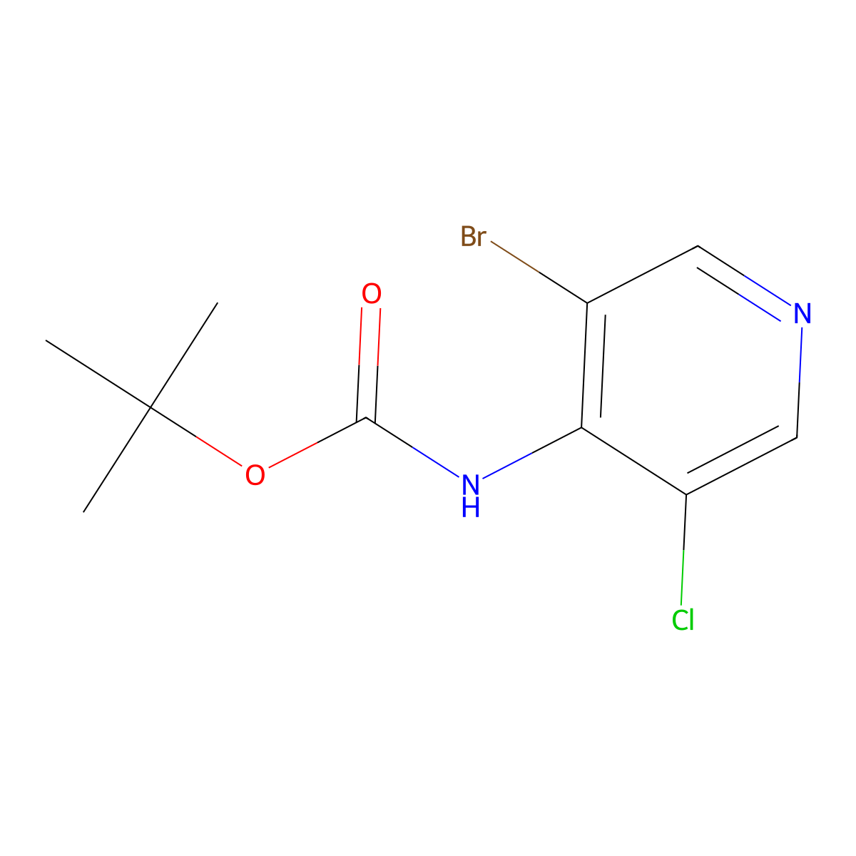 tert-Butyl (3-bromo-5-chloropyridin-4-yl)carbamate molecular structure, CAS 1335057-33-4