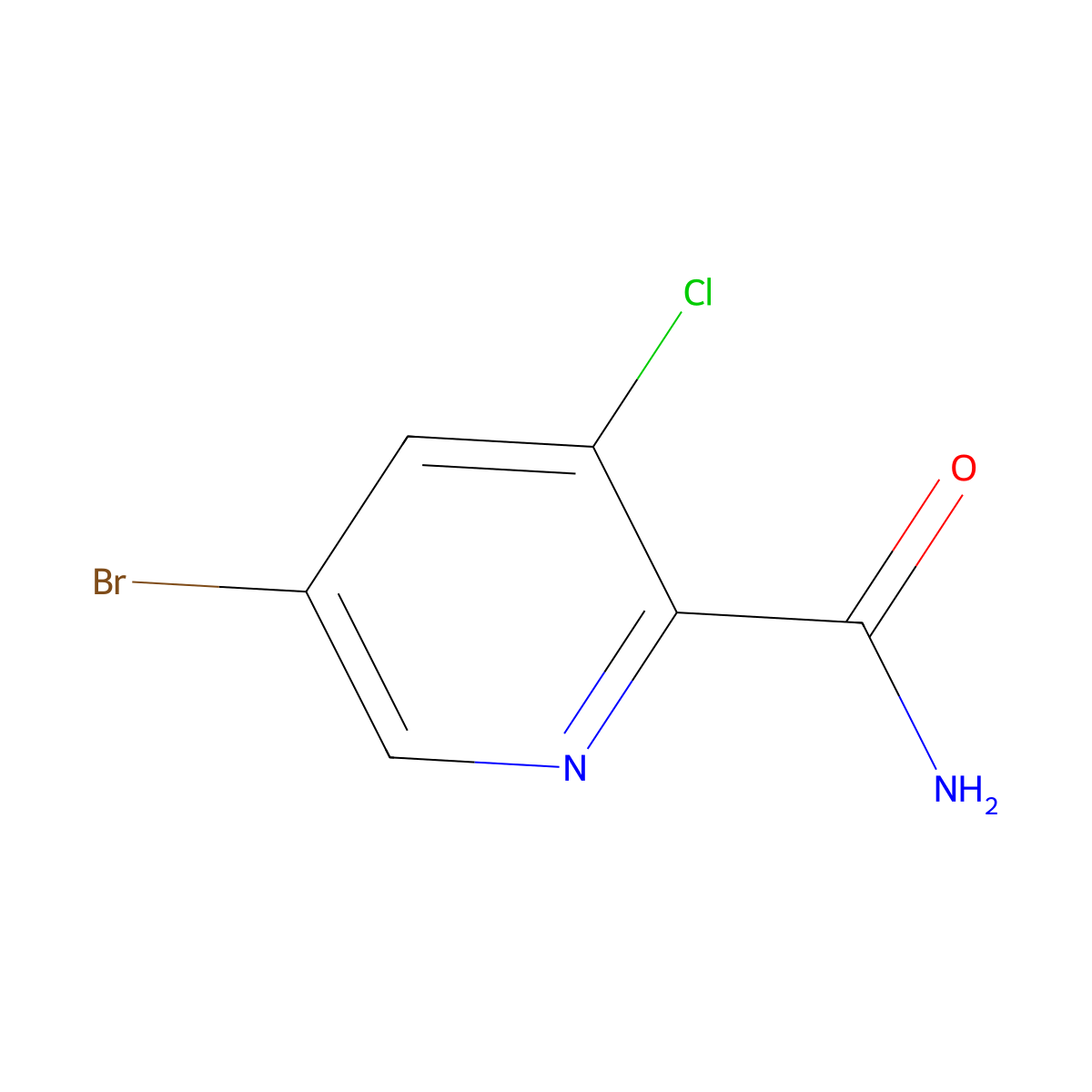5-Bromo-3-chloropyridine-2-carboxamide molecular structure, CAS 1335057-63-0