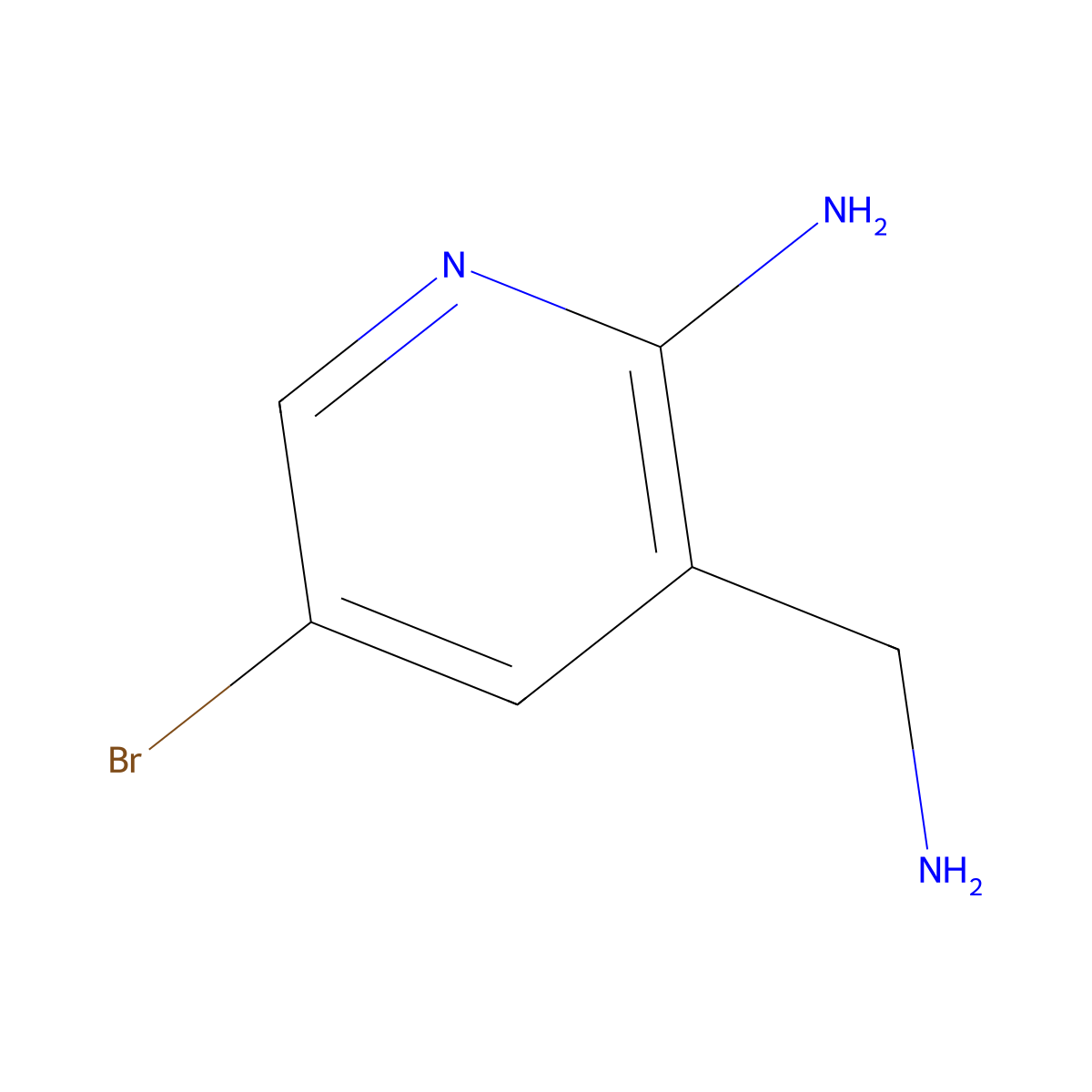 3-(Aminomethyl)-5-bromopyridin-2-amine molecular structure, CAS 1335057-71-0