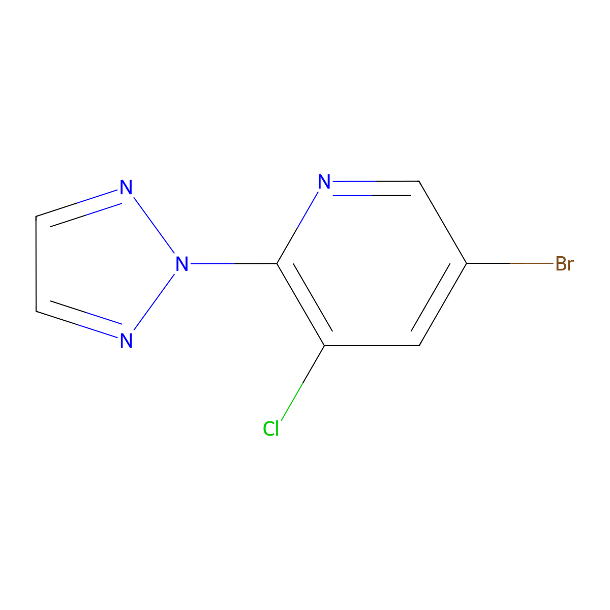 5-bromo-3-chloro-2-(2H-1,2,3-triazol-2-yl)pyridine molecular structure, CAS 1335057-78-7