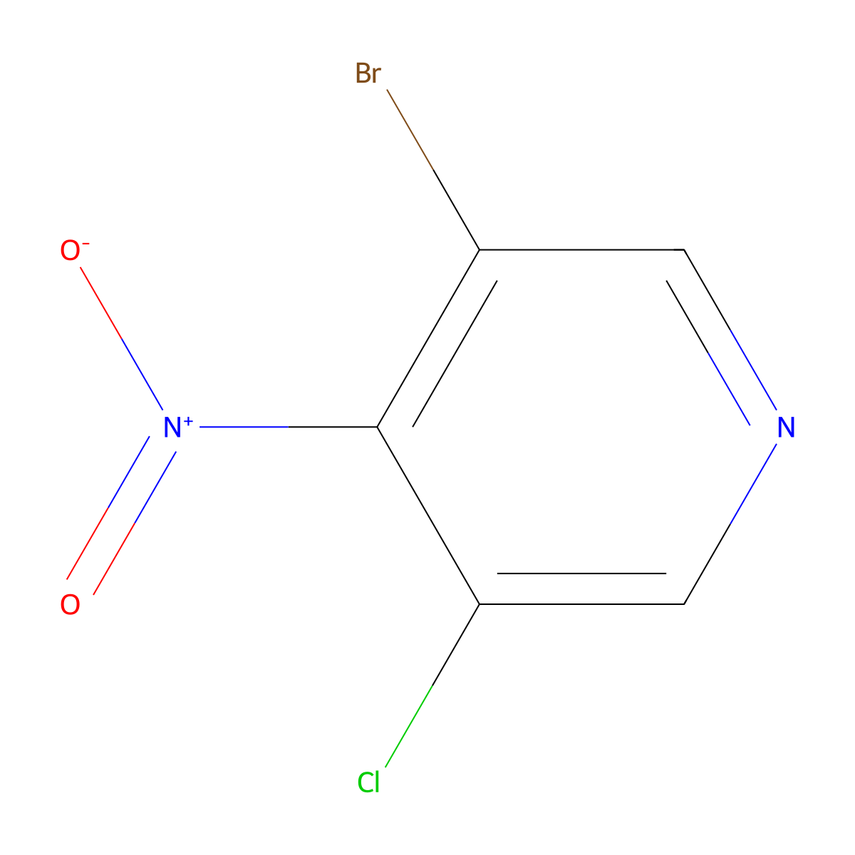 3-Bromo-5-chloro-4-nitropyridine molecular structure, CAS 1335057-82-3