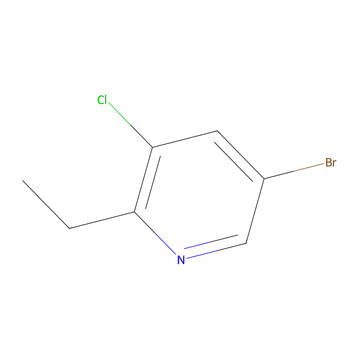 5-Bromo-3-chloro-2-ethylpyridine molecular structure, CAS 1335058-67-7