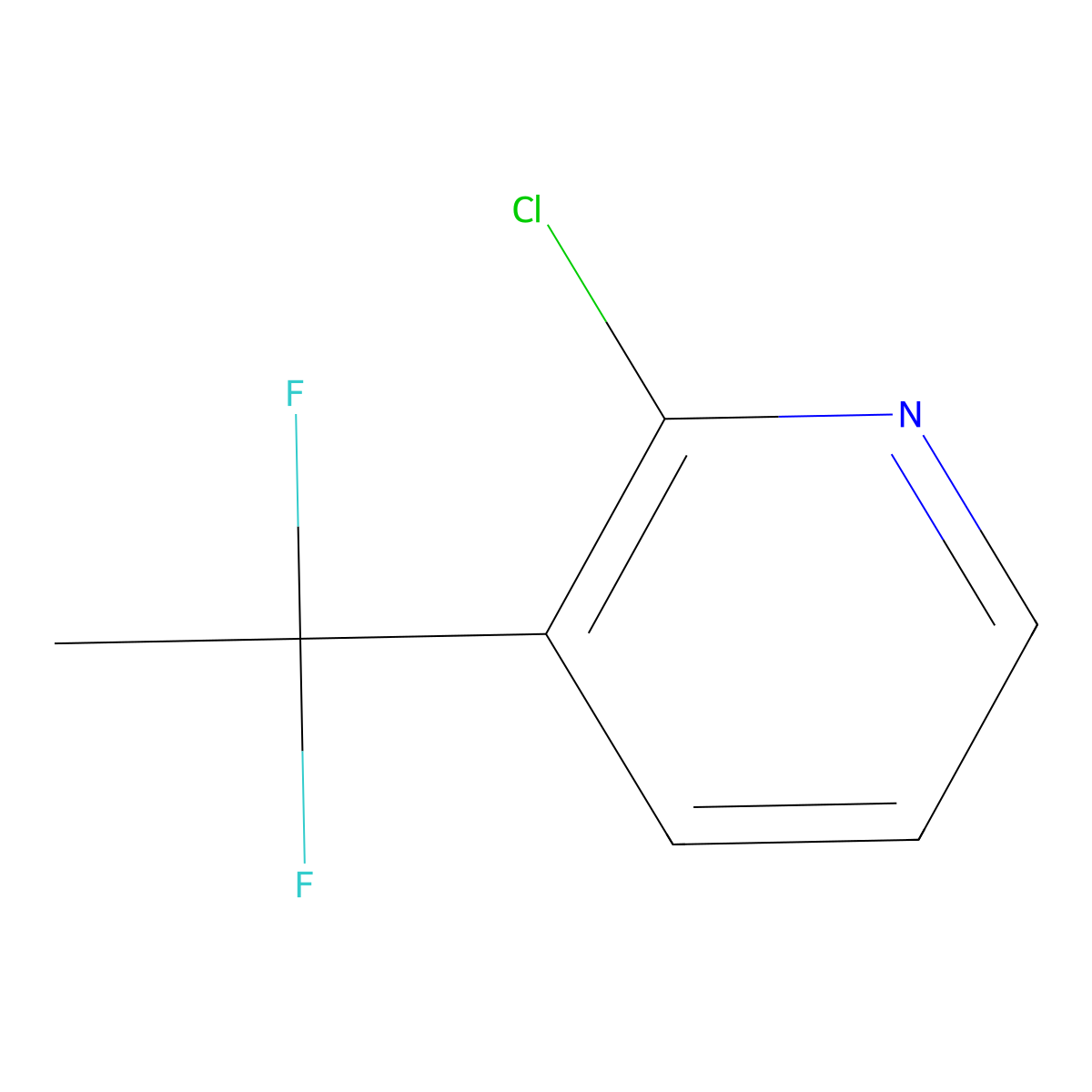 2-Chloro-3-(1,1-difluoroethyl)pyridine molecular structure, CAS 1335059-01-2