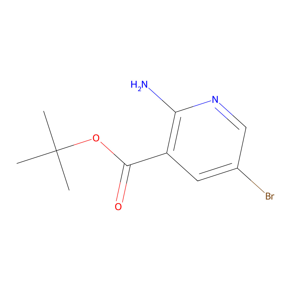 Tert-butyl 2-amino-5-bromopyridine-3-carboxylate molecular structure, CAS 1335059-08-9