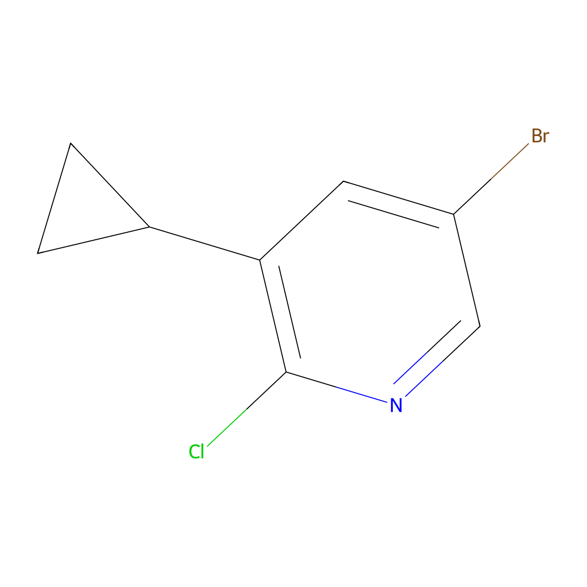 5-Bromo-2-chloro-3-cyclopropylpyridine molecular structure, CAS 1335059-88-5