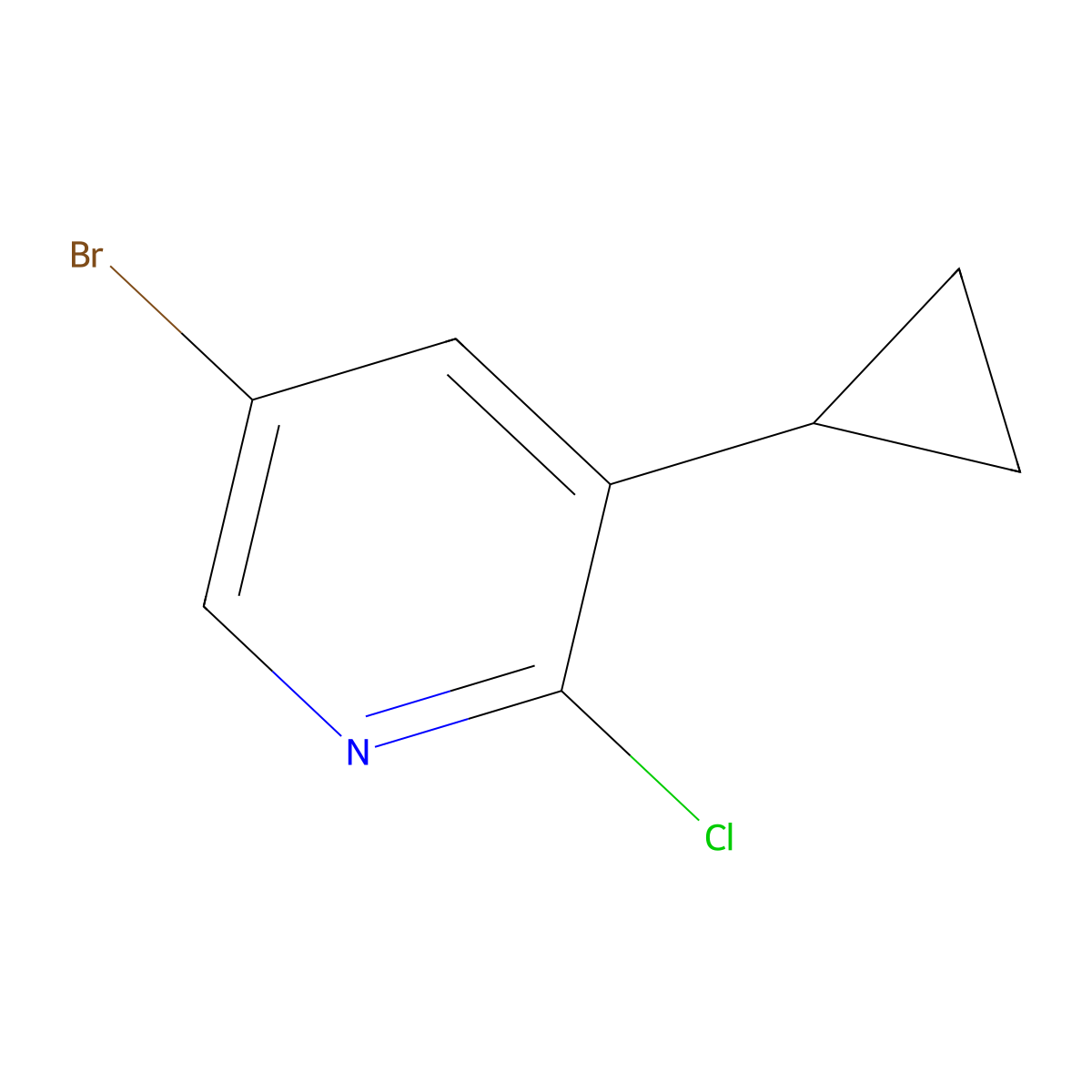 5-Bromo-2-chloro-3-cyclopropylpyridine molecular structure, CAS 1335059-88-5