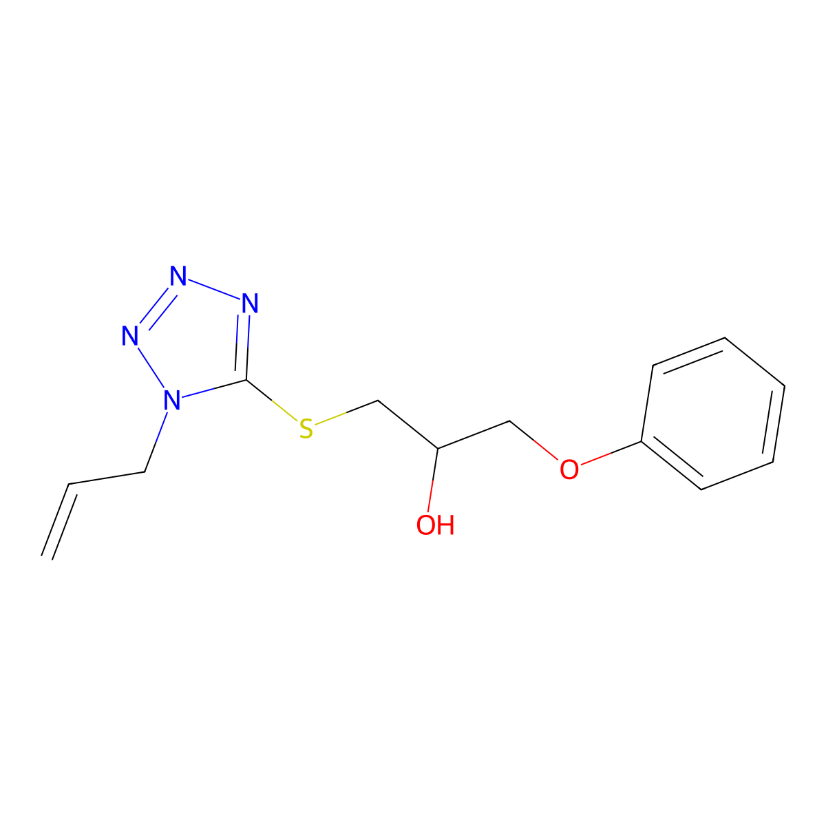 1-[(1-Allyl-1H-tetraazol-5-YL)sulfanyl]-3-phenoxy-2-propanol molecular structure, CAS 133506-58-8
