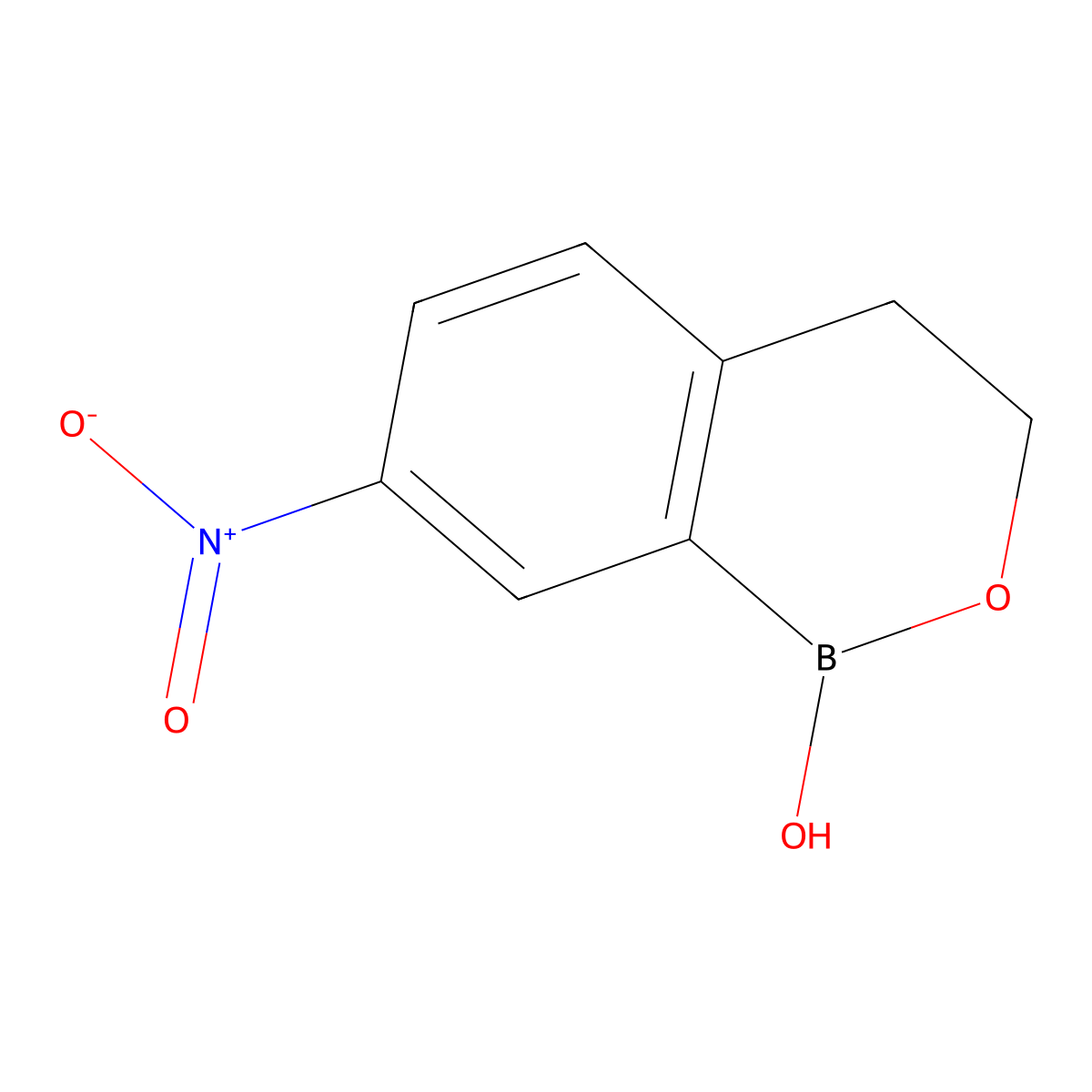 7-Nitro-3,4-dihydro-benzo[c][1,2]oxaborinin-1-ol molecular structure, CAS 1335095-07-2