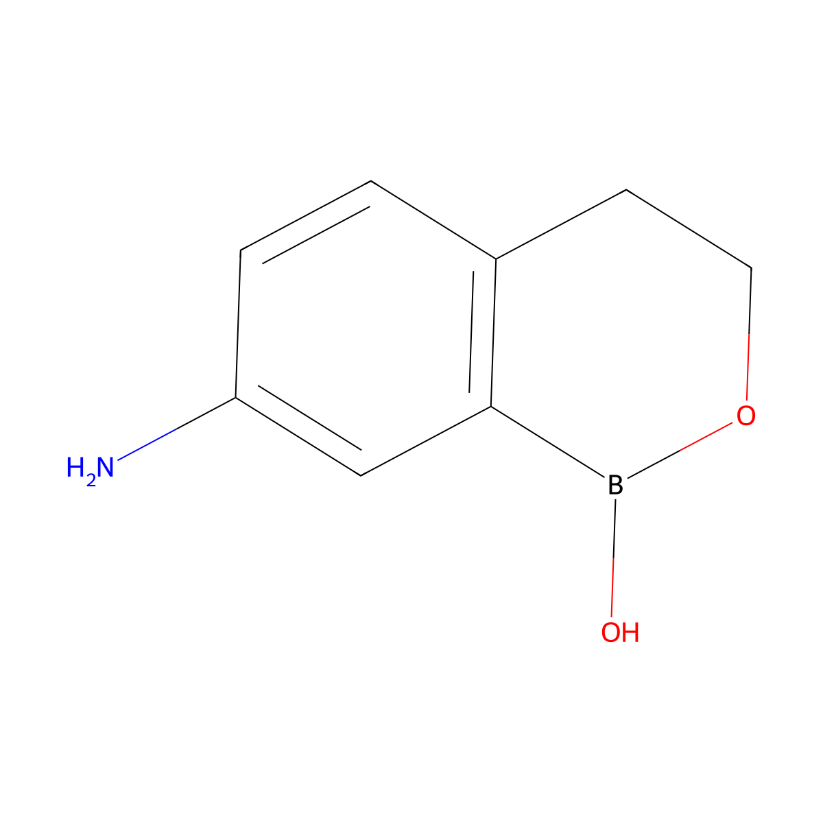7-amino-3,4-dihydro-1H-2,1-benzoxaborinin-1-ol molecular structure, CAS 1335095-08-3