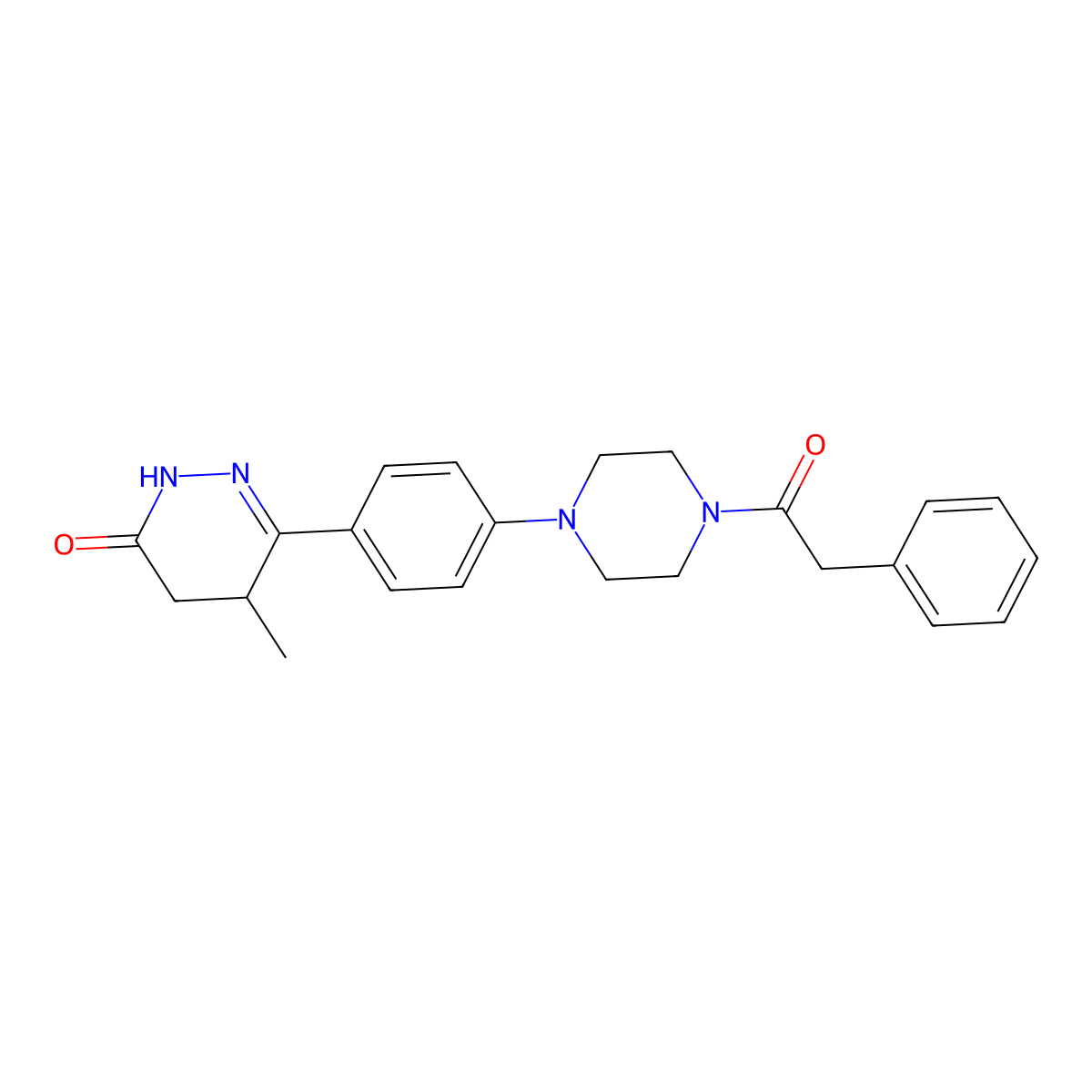 6-(Phenylacetylpiperazinyl)phenyl-5-methyl-4,5-dihydro-3(2H)-pyridazinone molecular structure, CAS 133510-11-9