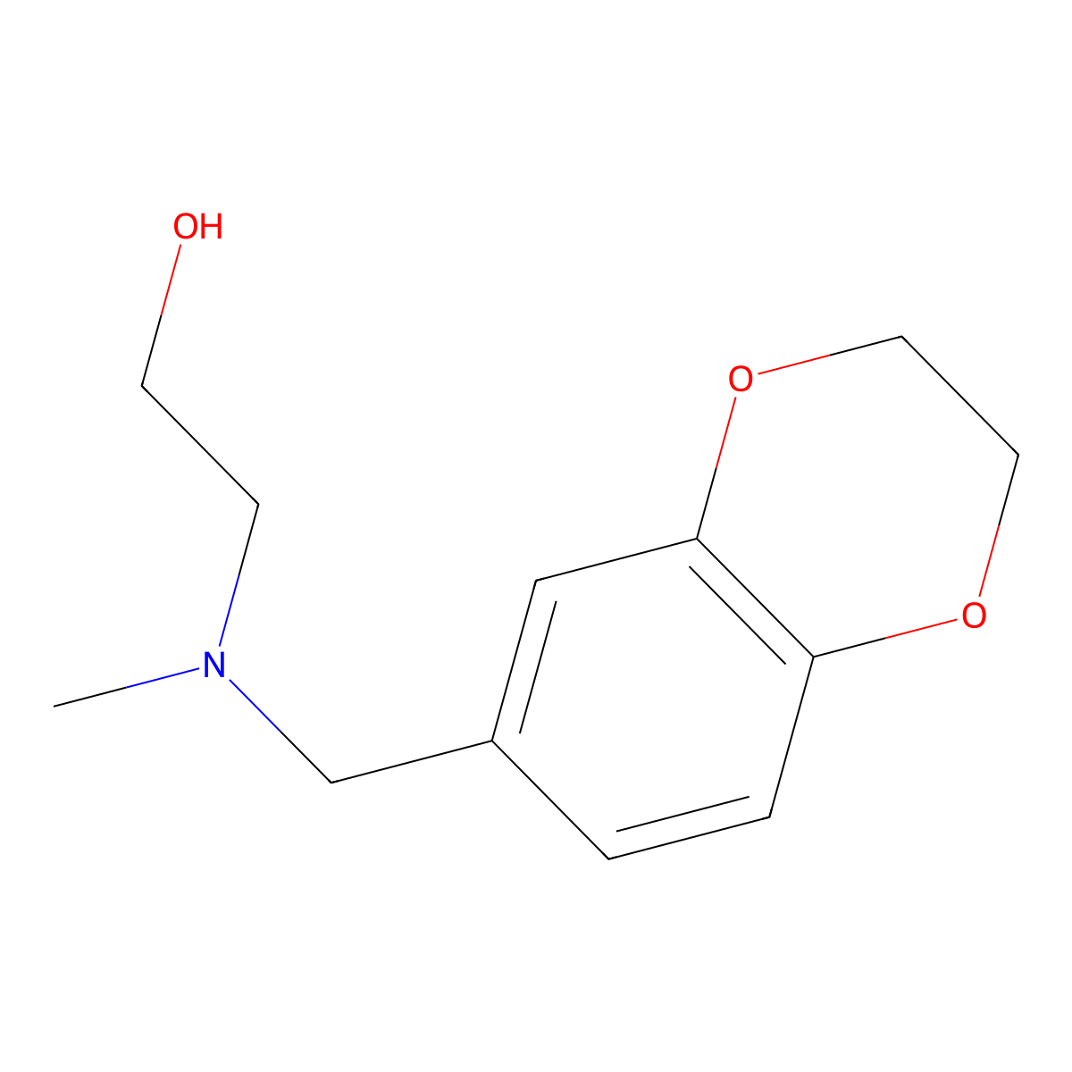 2-(((2,3-Dihydrobenzo[b][1,4]dioxin-6-yl)methyl)(methyl)amino)ethanol molecular structure, CAS 133510-37-9