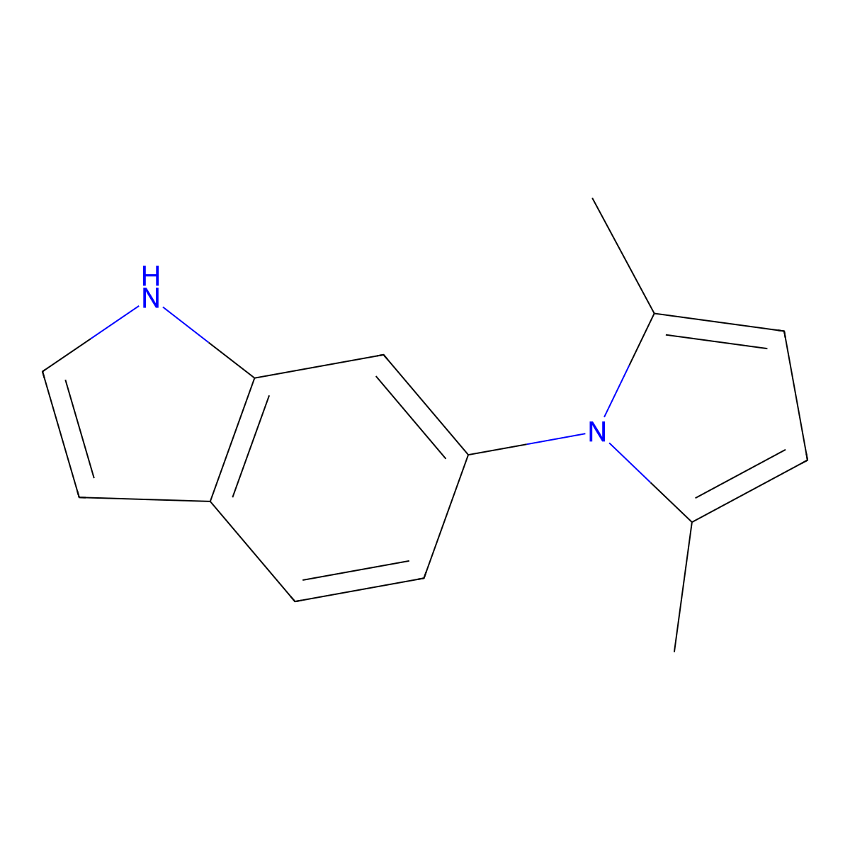 6-(2,5-Dimethyl-1H-pyrrol-1-yl)-1H-indole molecular structure, CAS 1335101-83-1