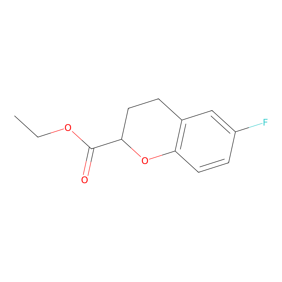 (S)-ethyl 6-fluorochroman-2-carboxylate molecular structure, CAS 1335103-90-6