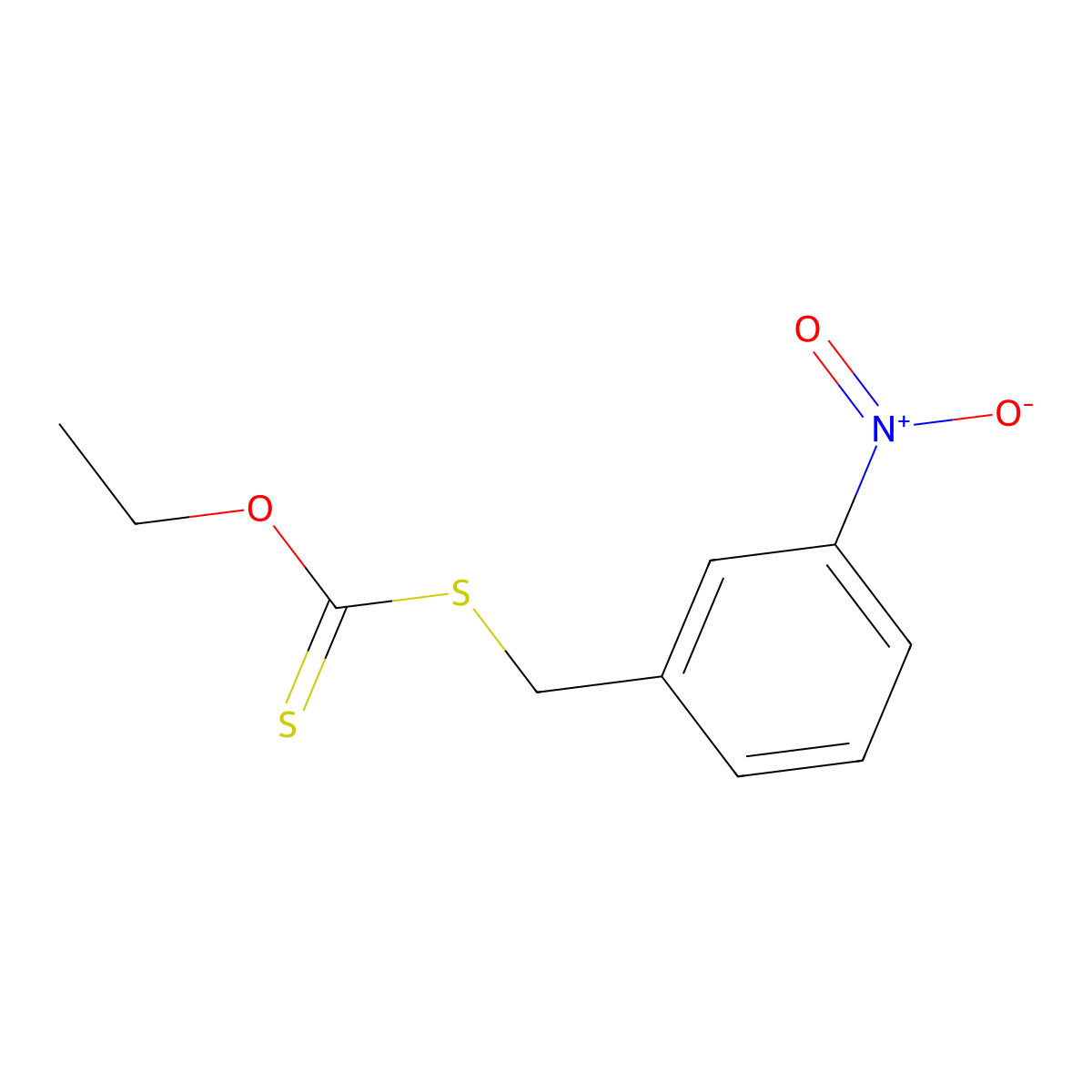 O-ethyl S-3-nitrobenzyl carbonodithioate molecular structure, CAS 1335107-28-2