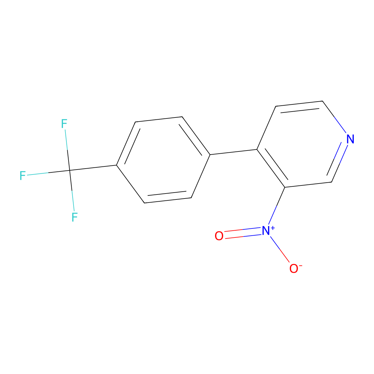 Pyridine, 3-nitro-4-(4-(trifluoromethyl)phenyl)- molecular structure, CAS 1335110-46-7
