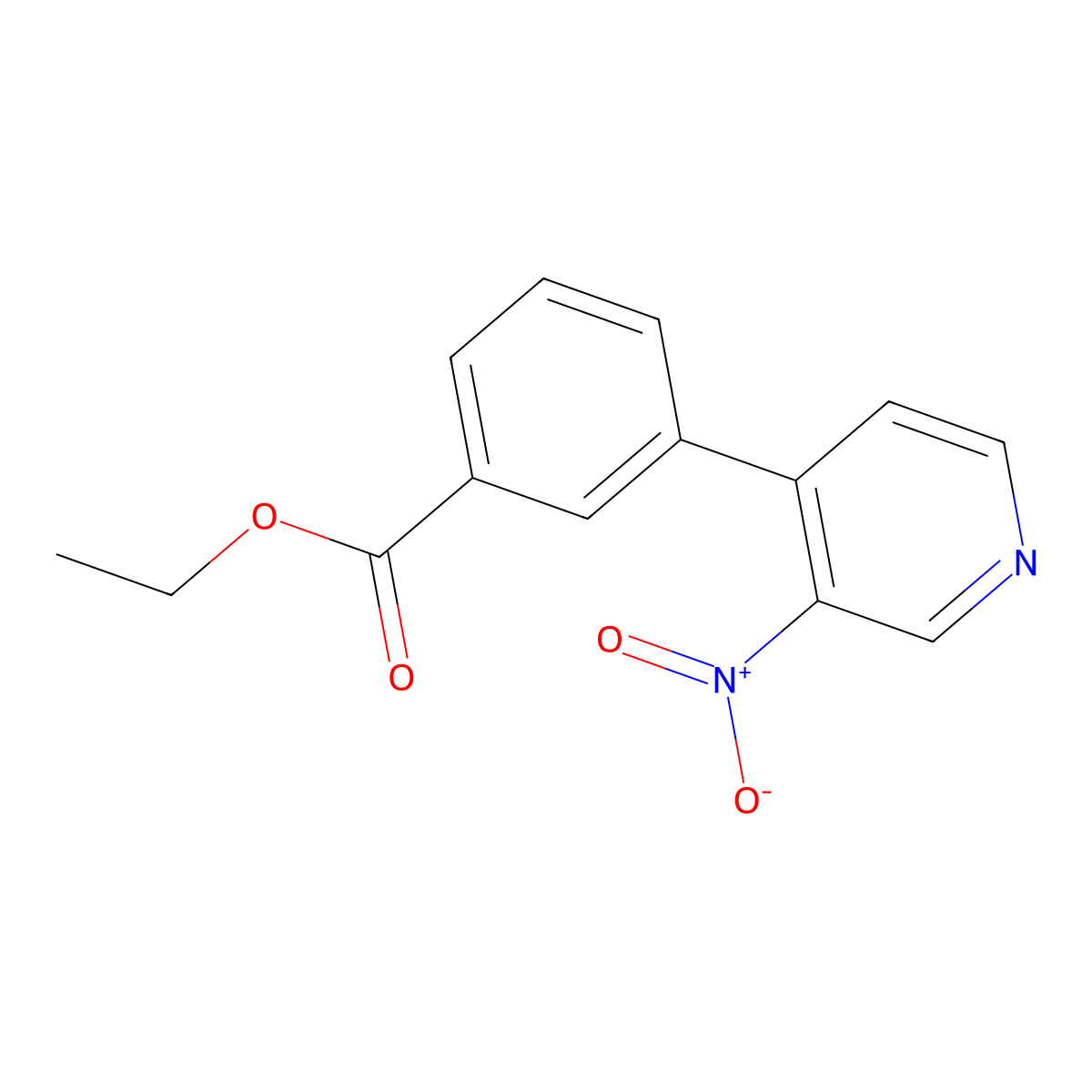 Ethyl 3-(3-nitropyridin-4-yl)benzoate molecular structure, CAS 1335110-47-8