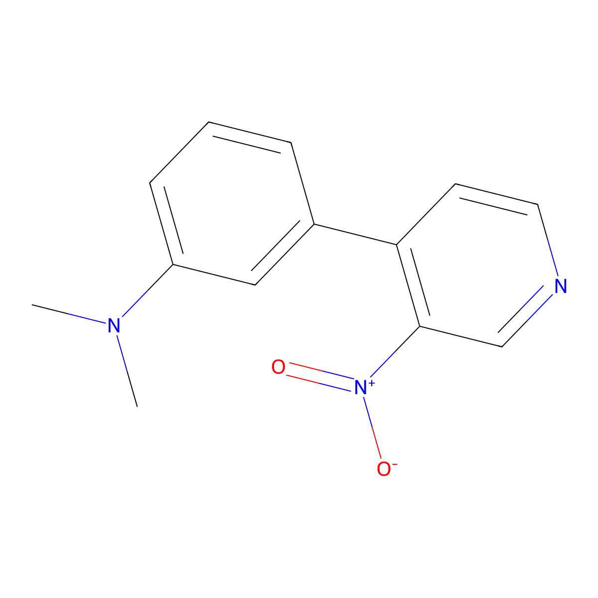 N,N-Dimethyl-3-(3-nitropyridin-4-yl)aniline molecular structure, CAS 1335110-49-0