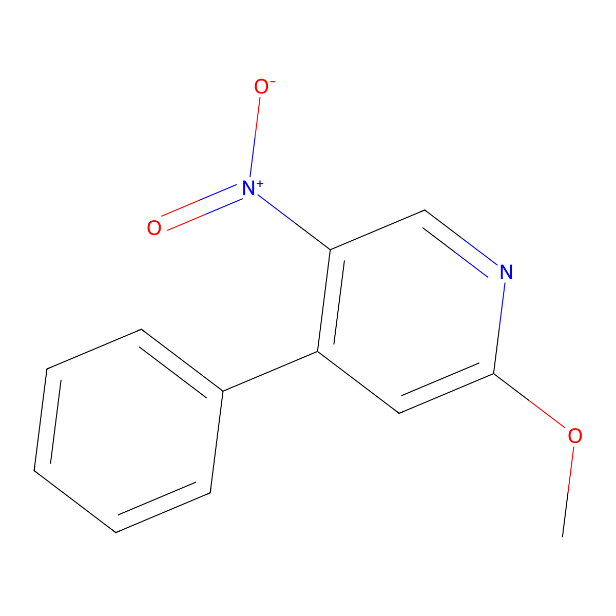 2-Methoxy-5-nitro-4-phenylpyridine molecular structure, CAS 1335110-52-5