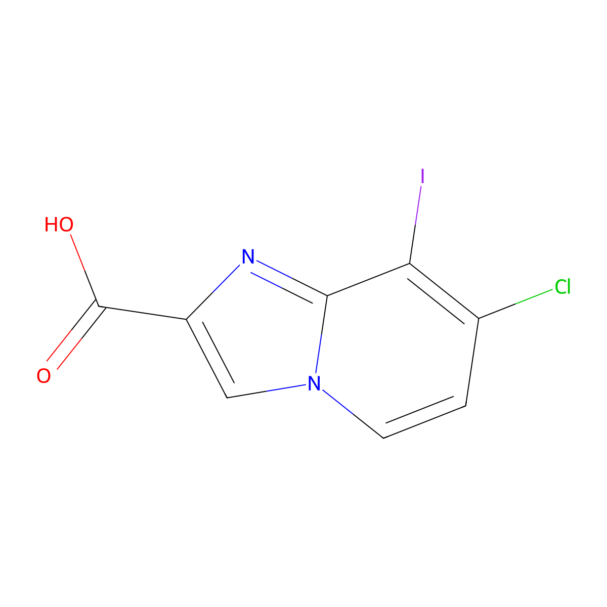 7-Chloro-8-iodoimidazo[1,2-a]pyridine-2-carboxylic acid molecular structure, CAS 1335112-99-6