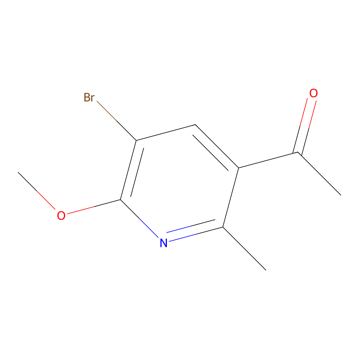 1-(5-Bromo-6-methoxy-2-methylpyridin-3-yl)ethan-1-one molecular structure, CAS 1335113-01-3