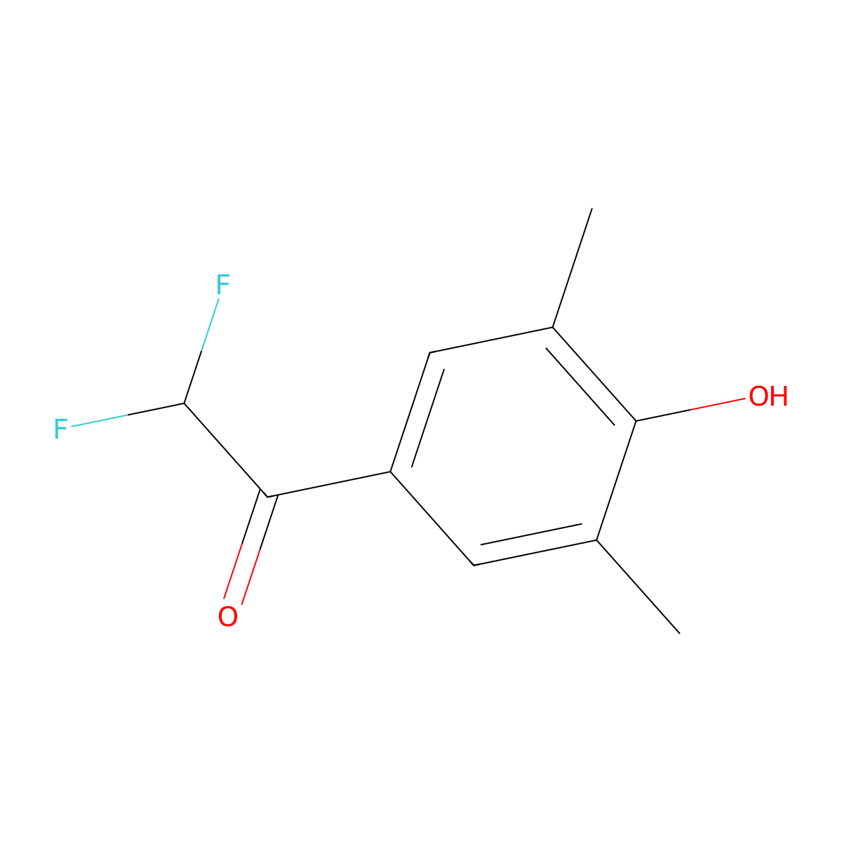 2,2-Difluoro-1-(4-hydroxy-3,5-dimethylphenyl)ethan-1-one molecular structure, CAS 1335113-27-3